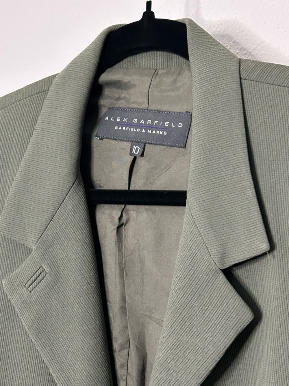 Alex Garfield Olive Ribbed Blazer - Picture 3 of 5